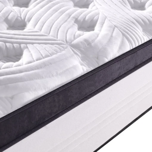 Image de Matelas Riveira double Hybride composé de ressort ensachés Jean Louis Scherrer sur un lit double