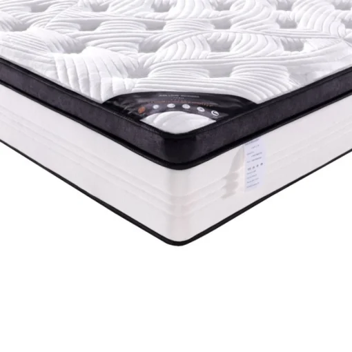 Image de Matelas Riveira double Hybride composé de ressort ensachés Jean Louis Scherrer sur un lit double