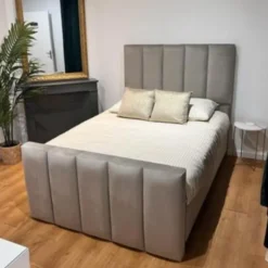 Lit coffre Polo - VELOURS TAUPE, 180x200cm