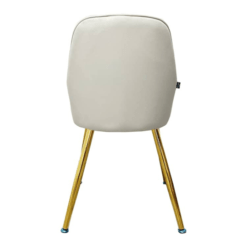 Image de chaise Havana de salle à manger beige tissu velours antitaches pieds acier inoxydable chez maison des meubles