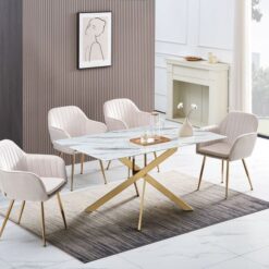Photo de Table salle à manger design rectangle Jessica pieds en acier de chez maison des meubles
