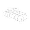 Schéma canapé d'angle convertible coffre Bubble tissu velours antitaches beige maison des meubles