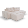 Canapé d'angle convertible Bubble tissu velours antitaches beige maison des meubles