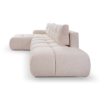 Canapé d'angle convertible Bubble tissu velours antitaches beige maison des meubles