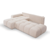 Canapé d'angle convertible Bubble tissu velours antitaches beige maison des meubles