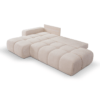 Canapé d'angle convertible Bubble tissu velours antitaches beige maison des meubles