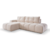 Canapé d'angle convertible Bubble tissu velours antitaches beige maison des meubles