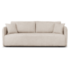 canapé d'angle convertible coffre Alan tissu velours antitaches beige sur fond blanc