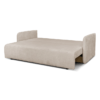 canapé convertible coffre Alan tissu velours antitaches beige sur fond blanc
