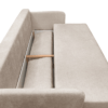 canapé convertible coffre Alan tissu velours antitaches beige sur fond blanc