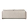 canapé convertible coffre Alan tissu velours antitaches beige sur fond blanc