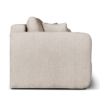 canapé convertible coffre Alan tissu velours antitaches beige sur fond blanc