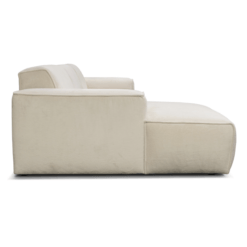 Image de canapé d'angle Cali tissu velours beige sur fond blanc