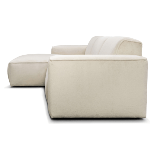 Image de canapé d'angle Cali tissu velours beige sur fond blanc