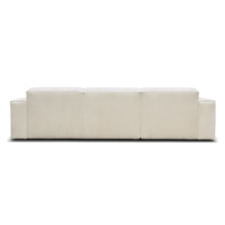 Image de canapé d'angle Cali tissu velours beige sur fond blanc