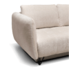 Image de canapé d'angle convertible coffre Kamelia tissu velours antitaches beige sur fond blanc