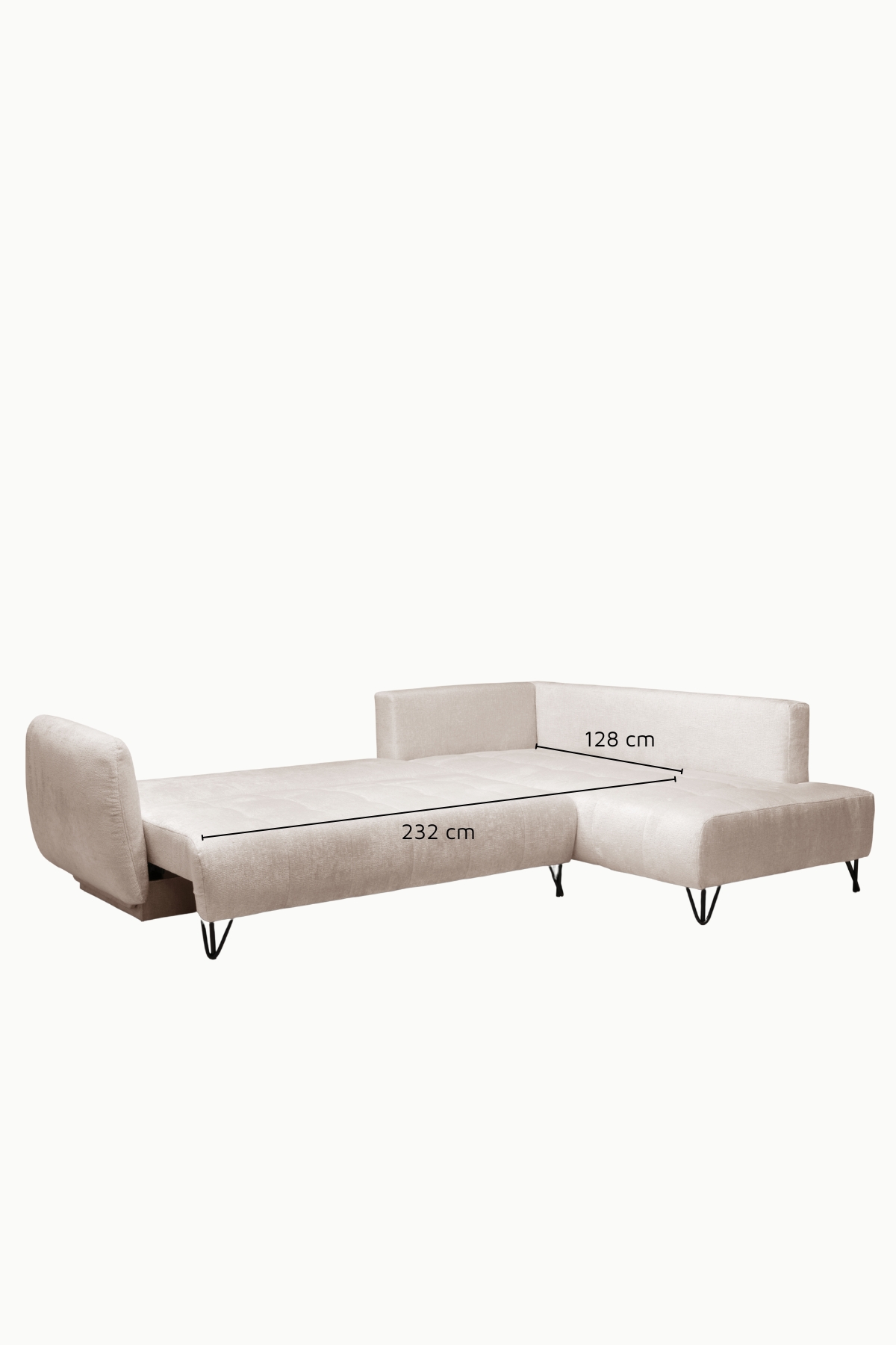 canapé d'angle Kamelia en tissu chenille, avec accoudoirs design, modèle convertible avec coffre de rangement