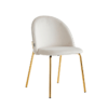 CHAISE GENOVA EN VELOURS ECRU ET PIEDS DORE