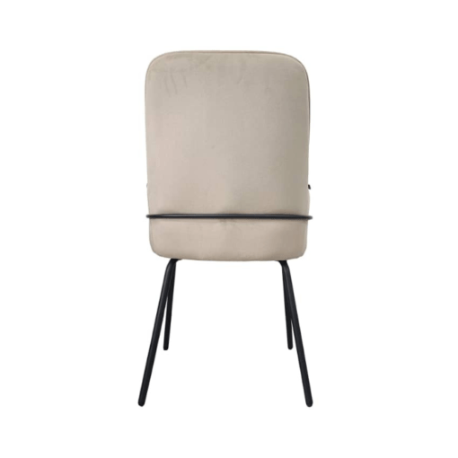 Image de chaise Anna de salle à manger taupe tissu velours antitaches pieds acier inoxydable chez maison des meubles