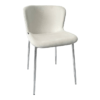 Image de chaise Carmen de salle à manger beige tissu velours antitaches pieds acier inoxydable chez maison des meubles