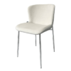 Image de chaise Carmen de salle à manger beige tissu velours antitaches pieds acier inoxydable chez maison des meubles