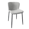Image de chaise Carmen de salle à manger beige tissu velours antitaches pieds acier inoxydable chez maison des meubles
