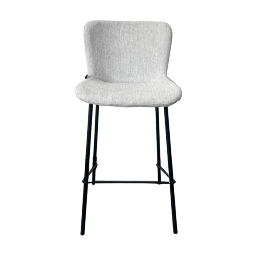 Image de chaise de bar beige tissu velours antitaches pieds acier inoxydable chez maison des meubles