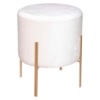 Tabouret LIVING style Velours Blanc