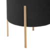 Tabouret LIVING style velours Noir