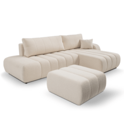 CANAPE BALOO BEIGE EN LAINE BOUCLEE ANGLE GAUCHE