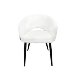 CHAISE KIARA EN LAIEN BOUCLEE BLANCHE ET PIEDS NOIR