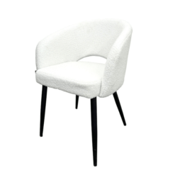 CHAISE KIARA EN LAIEN BOUCLEE BLANCHE ET PIEDS NOIR