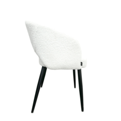 CHAISE KIARA EN LAIEN BOUCLEE BLANCHE ET PIEDS NOIR
