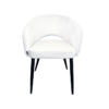 CHAISE KIARA EN VELOURS ECRU ET PIEDS NOIR