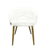 CHAISE KIARA EN VELOURS ECRU ET PIEDS DORE