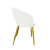 CHAISE KIARA EN VELOURS ECRU ET PIEDS DORE