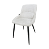 Chaise Tulipe tissus lin beige pieds noirs