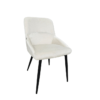 Chaise Tulipe velours beige pieds noirs
