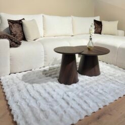 Canapé BUBBLE XL tissus écru, convertible et coffre de rangement