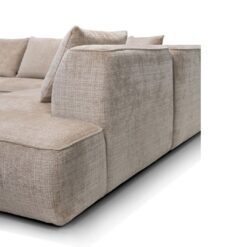 Canapé d'angle MOOD tissus chenille beige/taupe