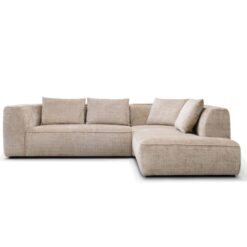 Canapé d'angle MOOD tissus chenille beige/taupe