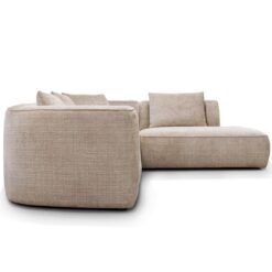 Canapé d'angle MOOD tissus chenille beige/taupe