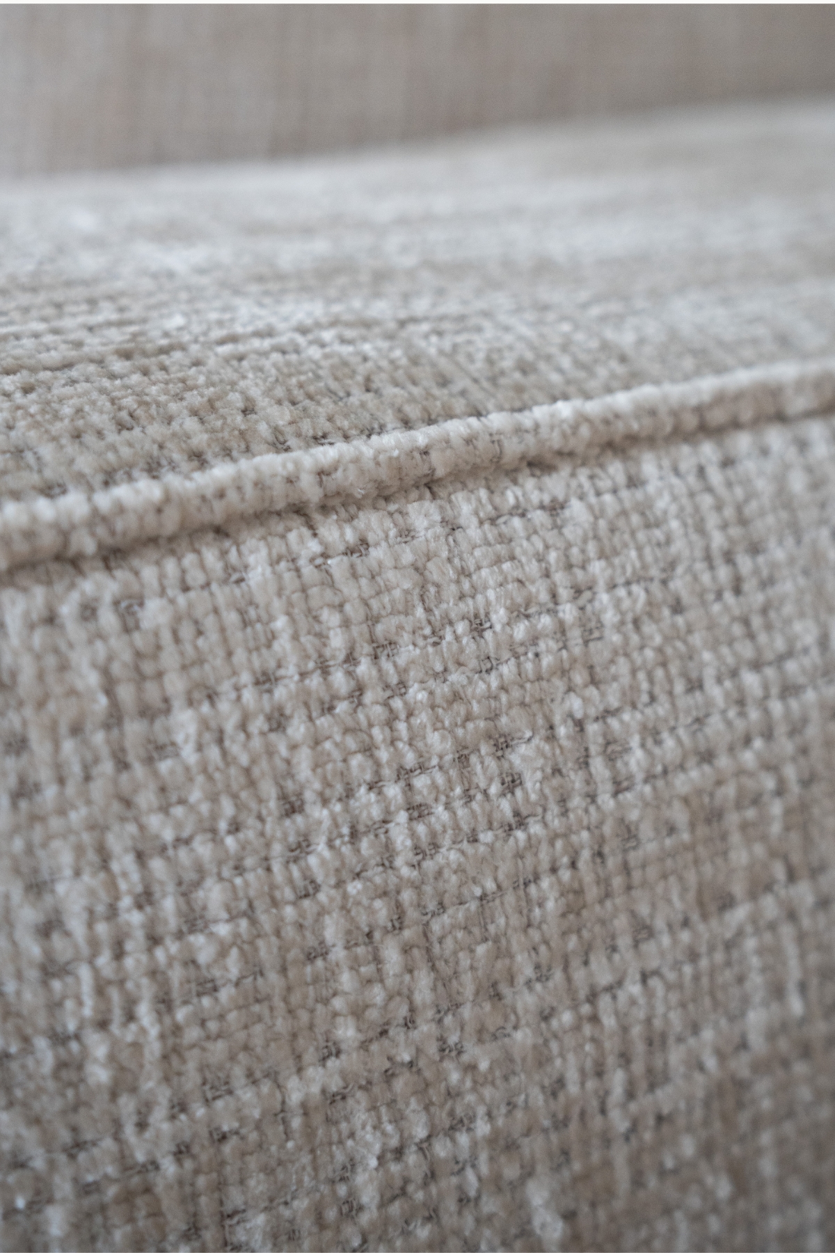 canapé modulable Mood en tissu chenille, avec méridienne, formes contemporaines et assises larges