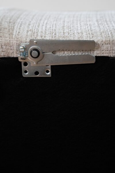 canapé modulable Mood en tissu chenille, avec méridienne, formes contemporaines et assises larges