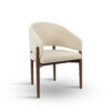 Chaise ROSA, tissus beige, pieds bois marron