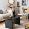 Table basse ISANA style contemporain, bois de manguier noir