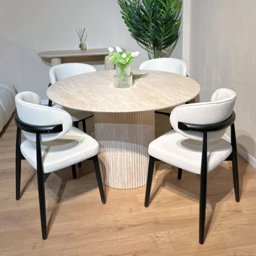 Table à manger PILLARD style travertin – Image 2