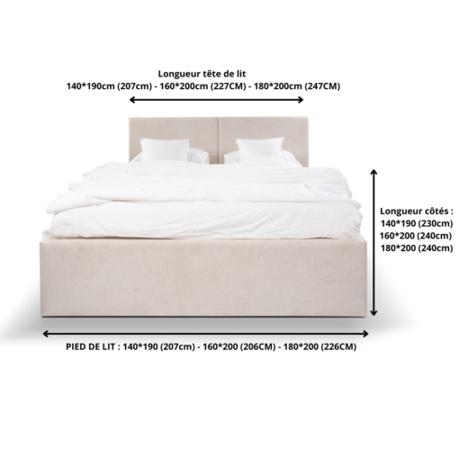 Dimensions lit coffre MAGNUM fabrication européenne