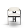 Chaise BERGAMO pieds noirs velours beige antitache