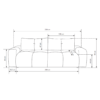 Dimensions Canapé Bubble convertible 4 places, tissu chenille écru